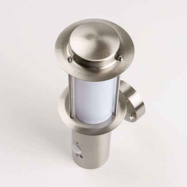 Applique LED da esterno con sensore di movimento 1xE27/4,9W/230V IP44 cromo opaco
