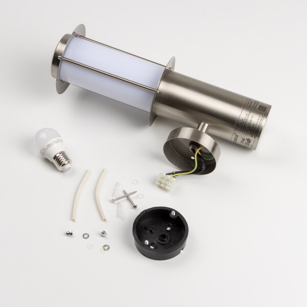Applique LED da esterno con sensore di movimento 1xE27/4,9W/230V IP44 cromo opaco