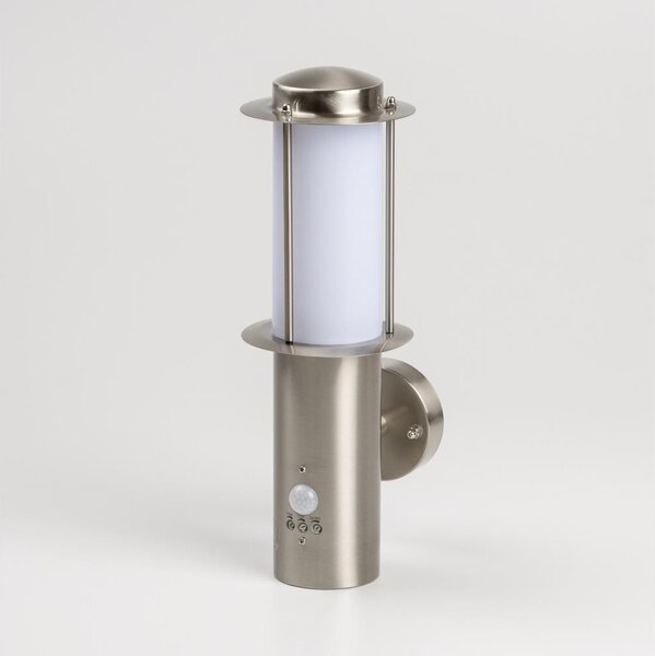 Applique LED da esterno con sensore di movimento 1xE27/4,9W/230V IP44 cromo opaco