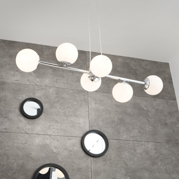 Brilagi - Lampadario a sospensione con cavo MALONY 6xE14/20W/230V cromo lucido