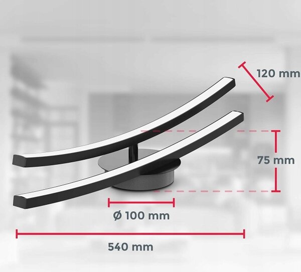 Plafoniera LED 2xLED/6W/230V 3000K nero