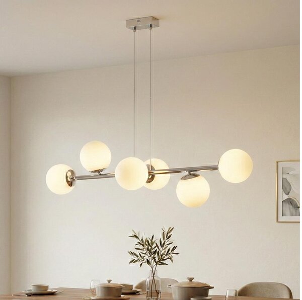 Brilagi - Lampadario a sospensione con cavo MALONY 6xE14/20W/230V cromo lucido