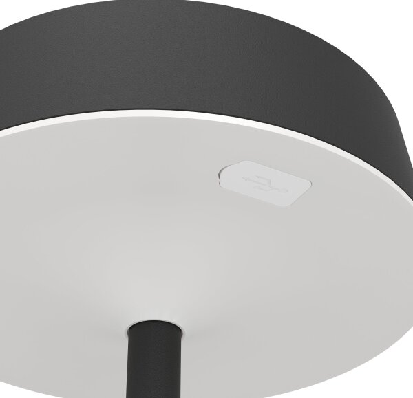Eglo 75876-LED Lampada da tavolo dimmerabile ricaricabile a energia solare SIMERI LED/3W/5V 1800mAh IP44 nera