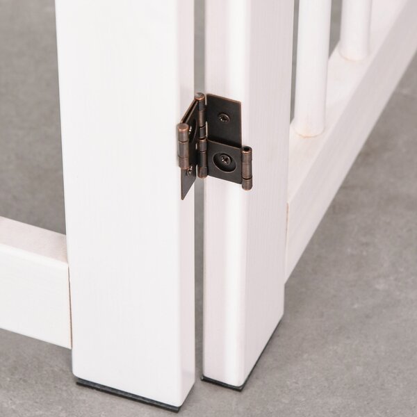 PawHut Cancello divisorio per cani Autoportante con piedi, per porte Scale e Porte, Cucina e Corridoio, 220x91 cm, Bianco | Aosom Italy