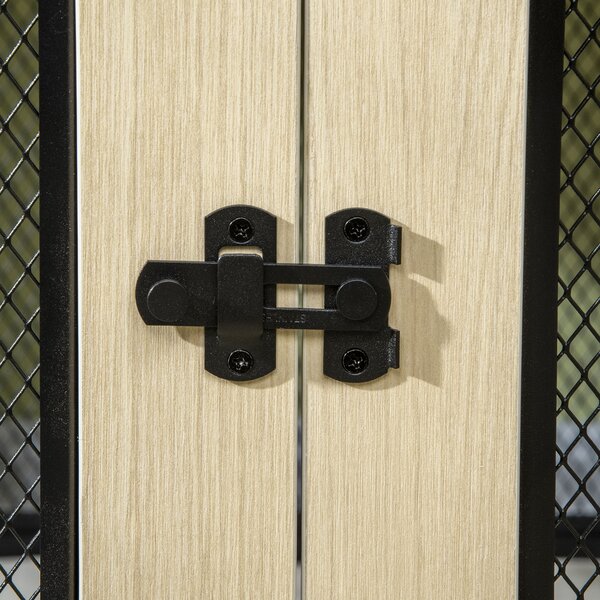 PawHut Gabbia per Cani Gabbia, Design Moderno, bloccabile, 2 Porte, 94 cm x 60 cm x 71,5 cm, Rovere + Nero