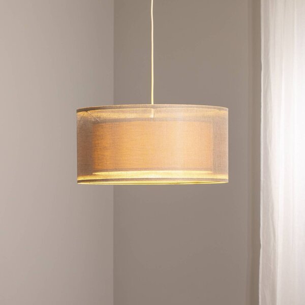Lampada a sospensione Duo Den Light Maco Design, dimmerabile, Crema / Ambra, Soggiorno / Sala da pranzo, Tessuto / Stoffa / Seta, Lampada a sospensione