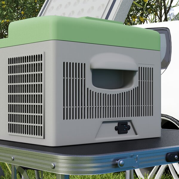 Outsunny Frigorifero Auto, Frigorifero 16L, -20°C a 10°C, ECO/MAX, 60x32x26cm, Verde/Grigio