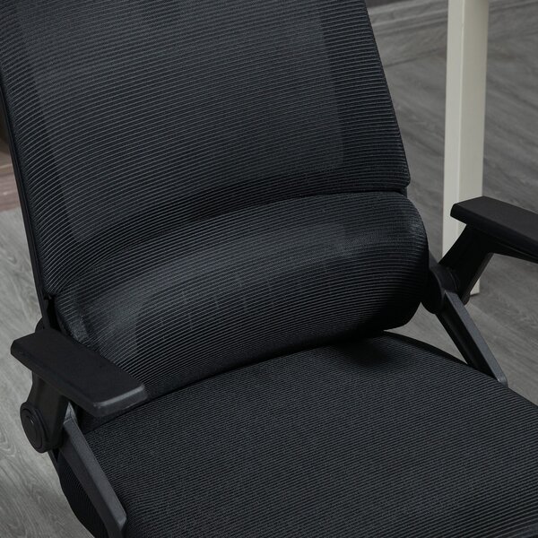 Vinsetto Sedia da Ufficio Sedia da Scrivania Sedia da Ufficio, regolabile in altezza, 1 poggiatesta, 58 x 61 x 119 cm. Nero