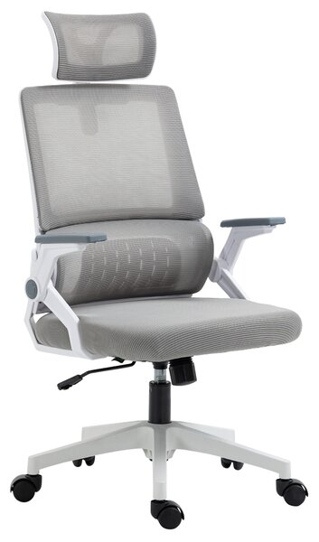 Vinsetto Sedia da Ufficio Sedia da Scrivania, Sedia da Ufficio Regolabile in Altezza, 1 Poggiatesta, 58 x 61 x 119 cm. Nero