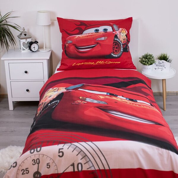 Set copripiumino e federa da bambini rosso in cotone per letto singolo 140x200 cm Cars "Legend" – Jerry Fabrics