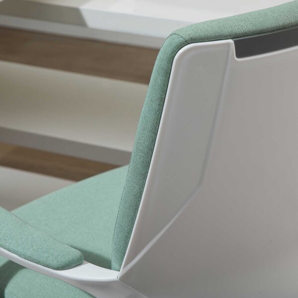 Vinsetto Sedia da Ufficio Sedia da Scrivania Sedia per Ufficio con Funzione di Oscillazione Schienale Regolabile Imbottitura Spessa Ergonomica Ruote Girevoli in Poliestere Nylon PP Verde+Bianco 62x69x92-100 cm
