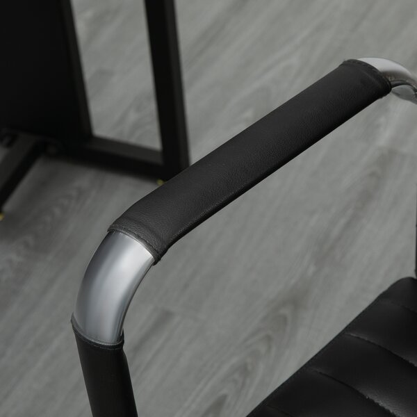 Vinsetto Sedia da Ufficio ergonomica Poltrona direzionale con funzione dondolo Sedia girevole regolabile in altezza Imbottita Ecopelle Schiuma Nero 54 x 62 x 104-114 cm
