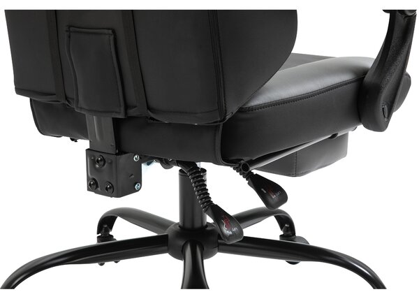 Vinsetto Sedia Gaming Ergonomica Ufficio Sedia da Scrivania, Sedia Girevole Regolabile in Altezza, Cuscino Lombare Regolabile con Poggiapiedi Nero 62x52x128 cm