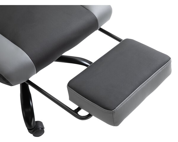 Vinsetto Sedia Gaming Ergonomica Ufficio Sedia da Scrivania, Sedia Girevole Regolabile in Altezza, Cuscino Lombare Regolabile con Poggiapiedi Nero 62x52x128 cm