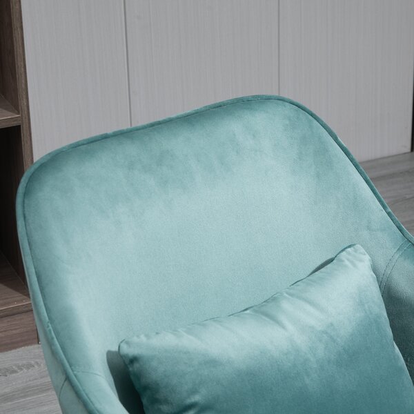 Vinsetto Poltrona da Ufficio con Massaggi in Velluto con Funzione di Vibrazione 55 cm x 65 cm x 86 cm Verde