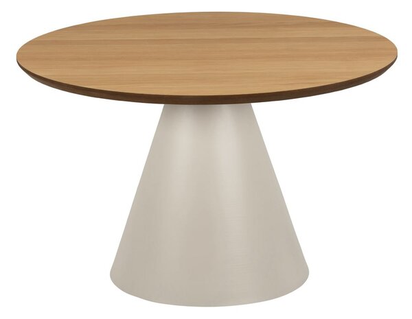 Tavolino rotondo con piano effetto rovere color crema e naturale ø 65 cm Soli - Actona