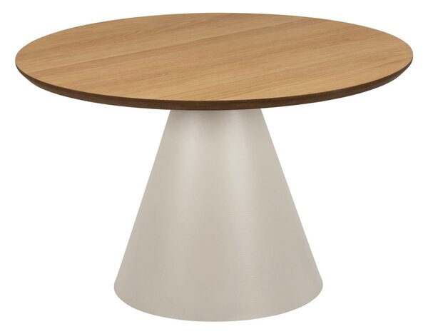 Tavolino rotondo con piano effetto rovere color crema e naturale ø 65 cm Soli - Actona