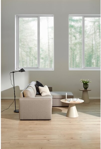Tavolino rotondo con piano effetto rovere color crema e naturale ø 65 cm Soli - Actona