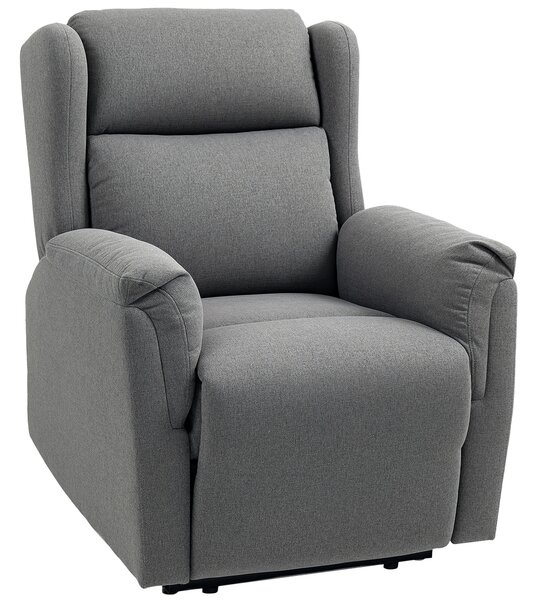 HOMCOM Poltrona Relax, Poltrona Imbottita Regolabile con Poggiapiedi, Inclinabile fino a 160°, Effetto Lino, Montaggio Veloce, Grigio Scuro