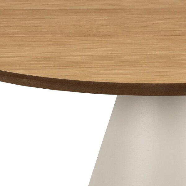 Tavolino rotondo con piano effetto rovere color crema e naturale ø 65 cm Soli - Actona
