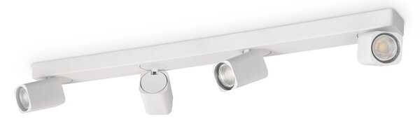 Spot Contemporaneo Rudy Alluminio Bianco 4 Luci Gu10 35W 3000K Ip20