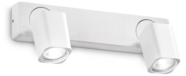 Spot Contemporaneo Rudy Alluminio Bianco 2 Luci Gu10 35W 3000K Ip20