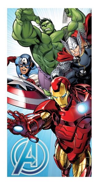 Asciugamano per bambini in cotone 70x140 cm Avengers "Light Blue" – Jerry Fabrics