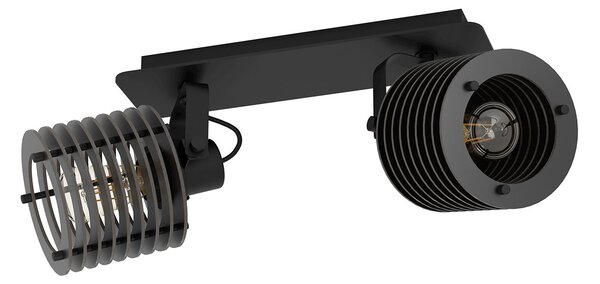 Spot Contemporaneo Segovia In Acciaio Nero 2 Luci E27 40W Ip20