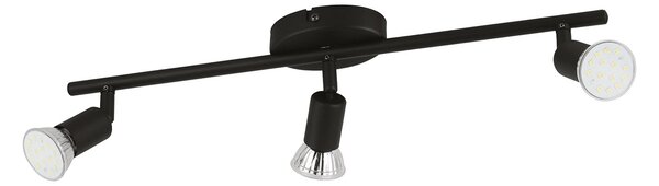 Spot Moderno Buzz Led In Acciaio Nero 3 Luci Gu10 2,8W Ip20