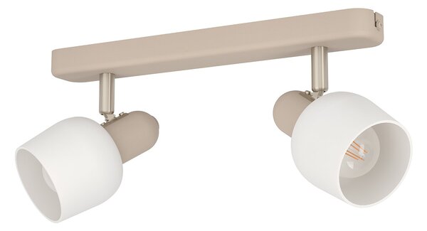 Spot Contemporaneo Corato In Acciaio Color Sabbia 2 Luci E14 18W Ip20