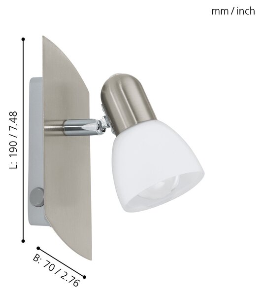 Spot Contemporaneo Enea In Acciaio Nichel Satinato 1 Luce E14 25W Ip20