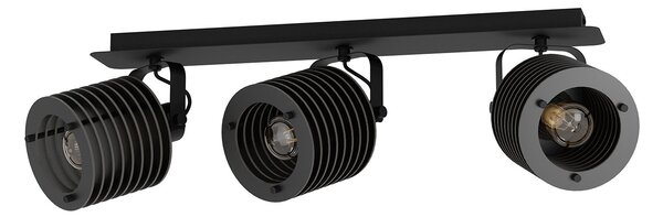 Spot Contemporaneo Segovia In Acciaio Nero 3 Luci E27 40W Ip20