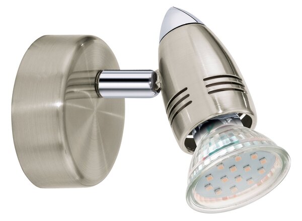 Spot Moderno Magnum Led In Acciaio Nichel Satinato 1 Luce Gu10 2,8W 3000K Ip20
