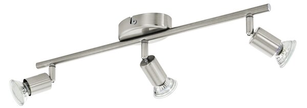 Spot Moderno Buzz Led In Acciaio Nichel Satinato 3 Luci Gu10 2,8W Ip20
