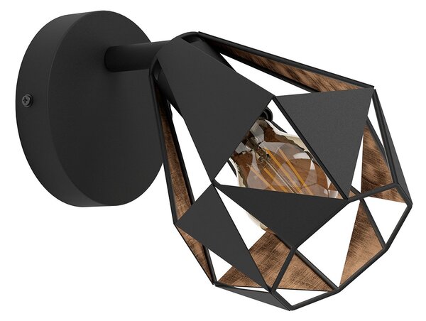 Spot Moderno Carlton 7 In Acciaio Nero 1 Luce E27 40W Ip20
