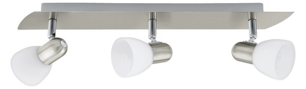 Spot Contemporaneo Enea Acciaio Nichel Satinato 3 Luci E14 40W Ip20