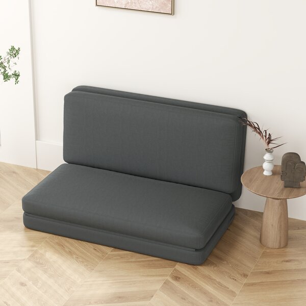 HOMCOM Relaxsessel pieghevole 3-in-1, Materasso per gli ospiti, diviso, 138 cm di larghezza, Grigio scuro