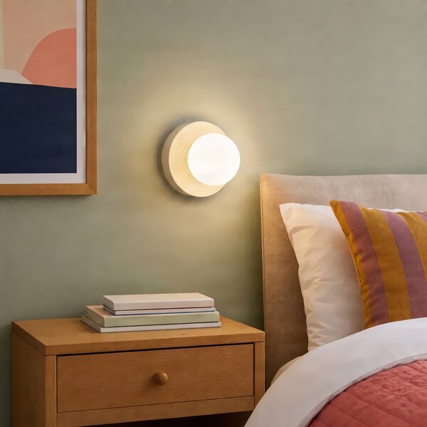Applique da parete Lindby, Harriet, dimmerabile, Beige, Soggiorno, Ceramica, Moderno
