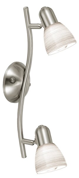 Spot Contemporaneo Dakar 1 In Acciaio Nichel Satinato 2 Luci E14 40W Ip20