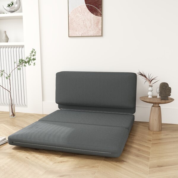 HOMCOM Relaxsessel pieghevole 3-in-1, Materasso per gli ospiti, diviso, 138 cm di larghezza, Grigio scuro