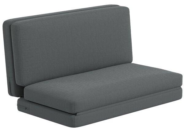 HOMCOM Relaxsessel pieghevole 3-in-1, Materasso per gli ospiti, diviso, 138 cm di larghezza, Grigio scuro