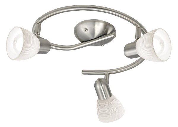 Spot Contemporaneo Dakar 1 In Acciaio Nichel Satinato 3 Luci E14 40W Ip20