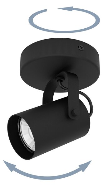 Spot Contemporaneo Sorego In Acciaio Nero 1 Luce Gu10 3W Ip20