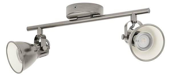 Spot Moderno Seras In Acciaio Nichel Anticato 2 Luci Gu10 3W Ip20