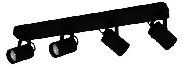 Spot Contemporaneo Sorego In Acciaio Nero 4 Luci Gu10 3W Ip20