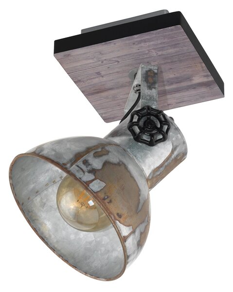 Spot Rustico Country Barnstaple Legno Marronemarrone Patinato 1 Luce E27 40W