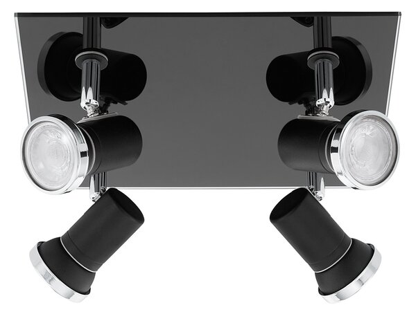 Spot Moderno Tamara 1 In Acciaio Nero 4 Luci Gu10 3W Ip44
