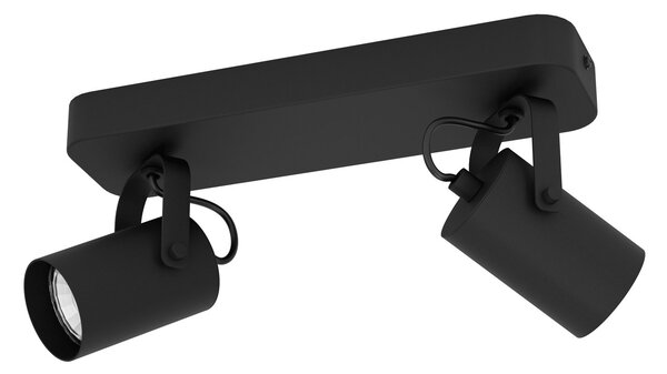 Spot Contemporaneo Sorego In Acciaio Nero 2 Luci Gu10 3W Ip20