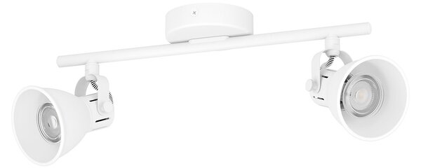 Spot Moderno Seras 1 In Acciaio Bianco 2 Luci Gu10 3W Ip20