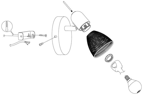 Spot Moderno Carovigno In Acciaio Nero 1 Luce E14 28W Ip20